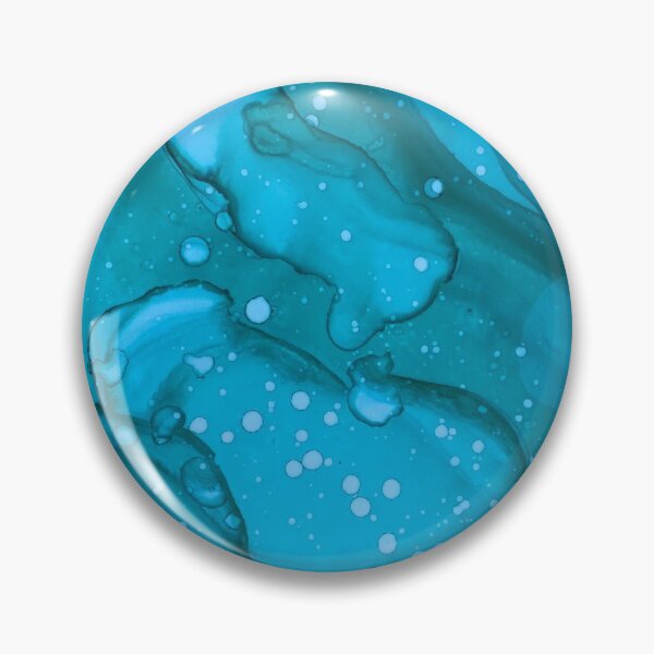 Item preview, Lost at Sea,  Abstract blue green alcohol ink painting by Herzart designed and sold by herzart.