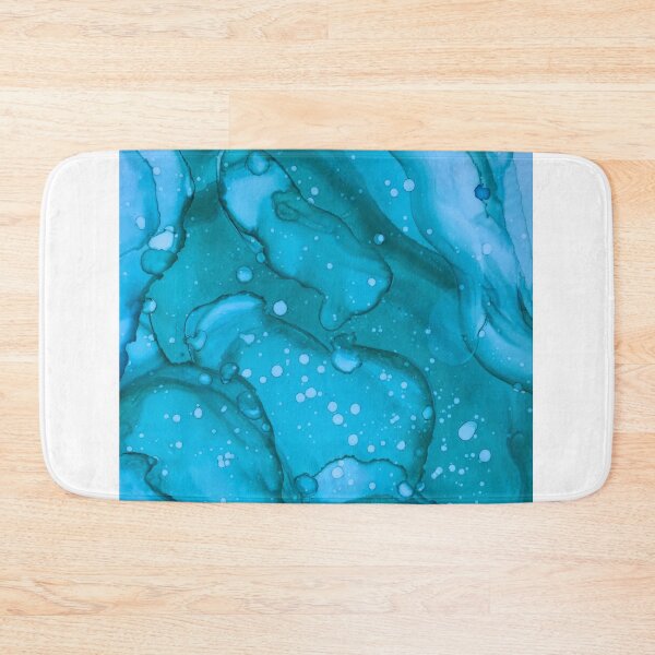 Item preview, Lost at Sea,  Abstract blue green alcohol ink painting by Herzart designed and sold by herzart.