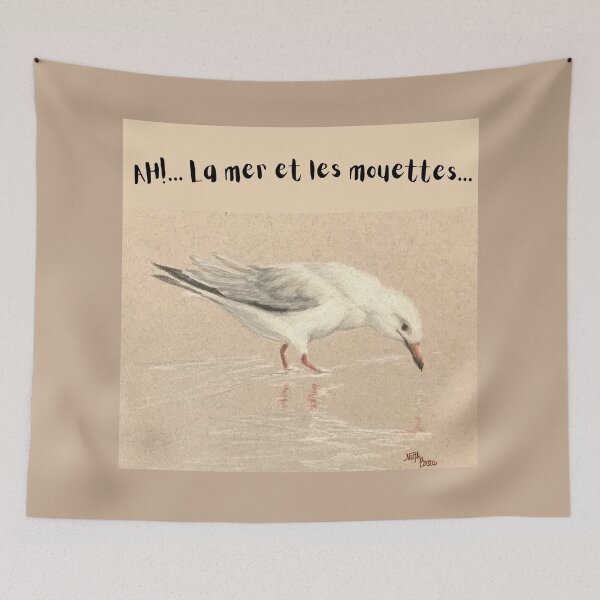 Aperçu de l'œuvre La mer et les mouettes - beach lover quote créée et vendue par NathBros.