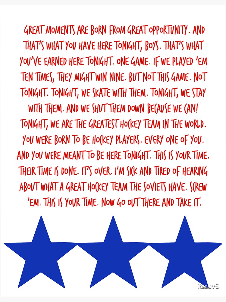 &ldquo;Miracle on Ice Speech&rdquo; Sticker for Sale by itssav9 | Redbubble
