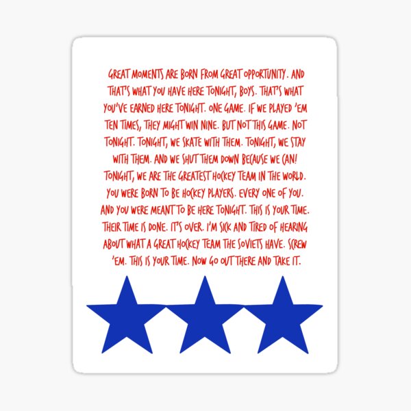 Miracle on Ice Speech Sticker