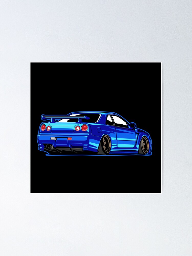 Nissan Skyline GTR R34 Poster Fast and Furious Print Paul Walker