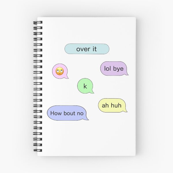 Item preview, "over it" pastel text sticker pack designed and sold by BeeBulb.