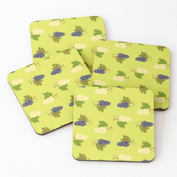 Item preview, Ripe juicy blue and white grapes on light green background seamless pattern.  designed and sold by Mallva.