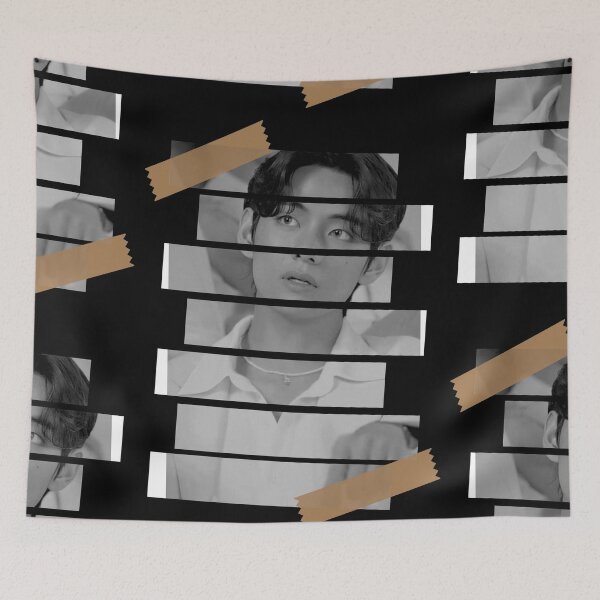 Item preview, Kim Taehyung BTS V Korean Kpop Monochrome Stripe Design designed and sold by Piosenka Art.