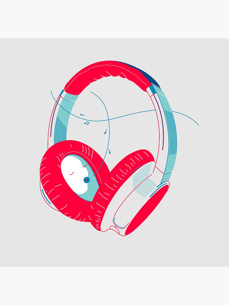 Music Headphones with voice sign Music Headphones Sticker by  Trenddesigns24