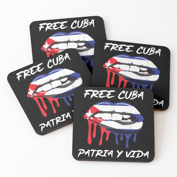 Item preview, Free Cuba Patria Y Vida SOS Cuba With Lips Cuban Flag designed and sold by designbychow.