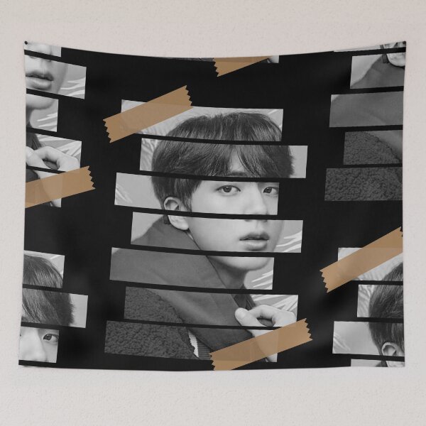 Item preview, Kim Seokjin BTS Jin Korean Kpop Monochrome Stripe Design designed and sold by Piosenka Art.