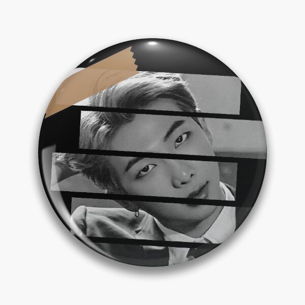 Item preview, Kim Namjoon BTS RM Korean Kpop Monochrome Stripe Design designed and sold by Piosenka Art.