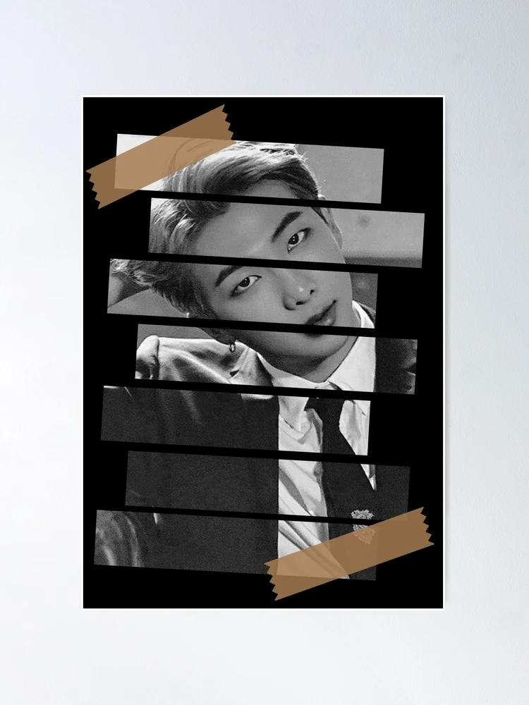 Kim Namjoon BTS RM Korean Kpop Monochrome Stripe Design