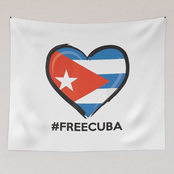 Artikelvorschau, Free Cuba Heart Kubanische Flagge SOS Cuba Libre entworfen und verkauft von designbychow.