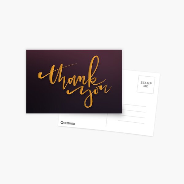 Black Ombre Thank You Postcard