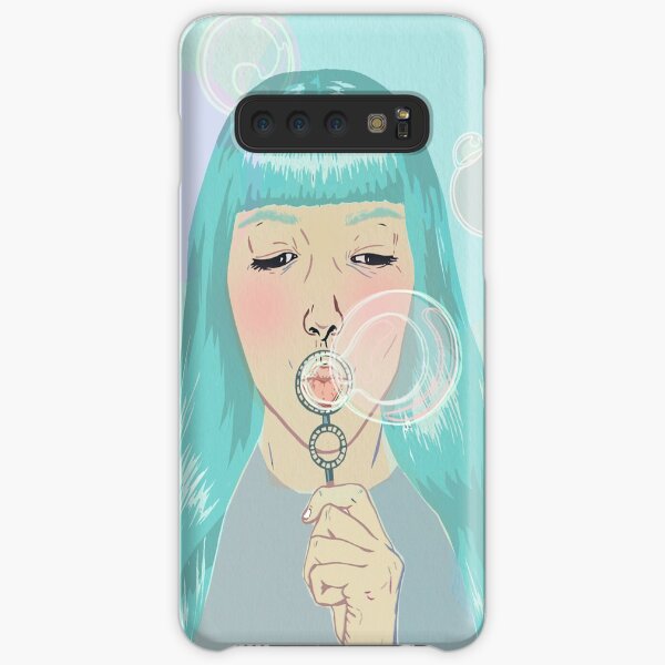 Blue Girl Blowing Bubbles Samsung Galaxy Snap Case