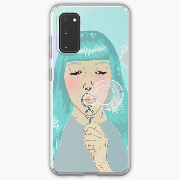 Blue Girl Blowing Bubbles Samsung Galaxy Soft Case