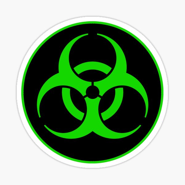 Clean Biohazard Symbol Green - Science Nerd Sticker