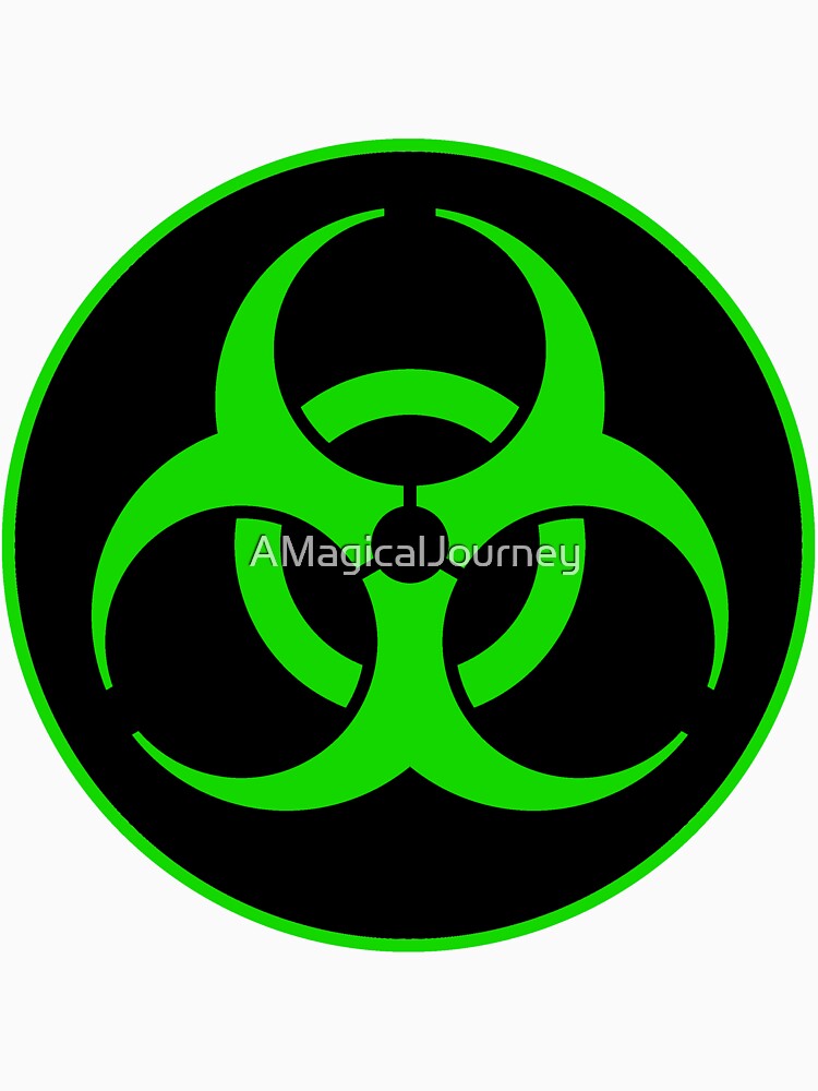 Thumbnail 3 von 3, Baseballshirt mit 3/4-Arm, Sauberes Biohazard-Symbol Grün - Wissenschafts-Nerd designt und verkauft von AMagicalJourney.