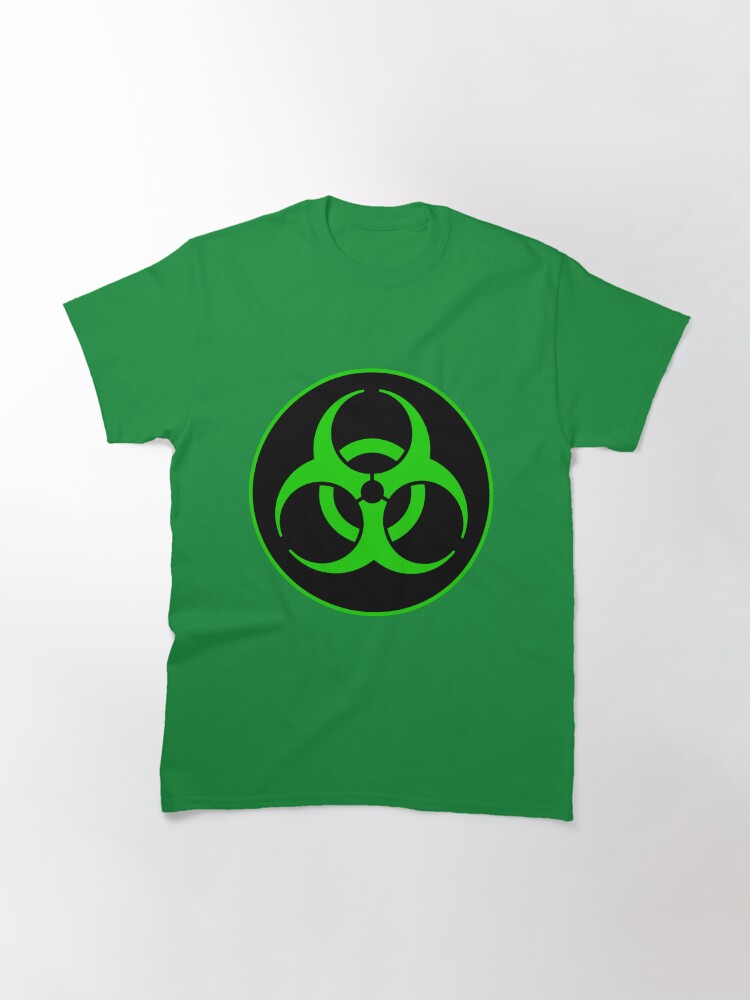 Thumbnail 3 von 7, Classic T-Shirt, Sauberes Biohazard-Symbol Grün - Wissenschafts-Nerd designt und verkauft von AMagicalJourney.