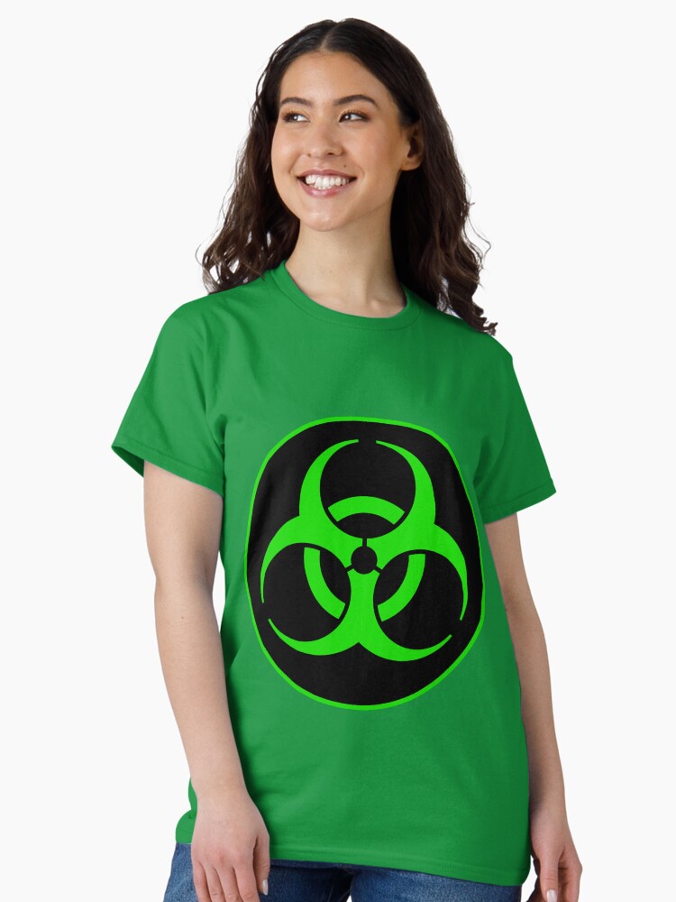 Thumbnail 2 von 7, Classic T-Shirt, Sauberes Biohazard-Symbol Grün - Wissenschafts-Nerd designt und verkauft von AMagicalJourney.