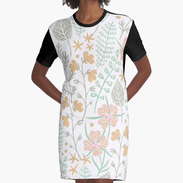 The Botanic Pattern T-Shirt Kleid