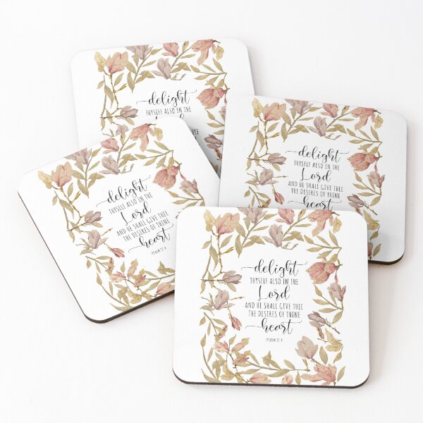 Item preview, Psalm 37:4 KJV - Delight thyself also in the Lord Floral designed and sold by amazingjoy.