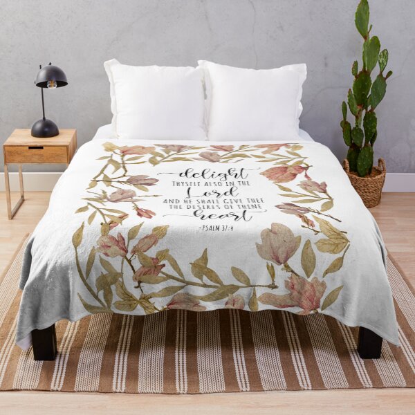 Item preview, Psalm 37:4 KJV - Delight thyself also in the Lord Floral designed and sold by amazingjoy.