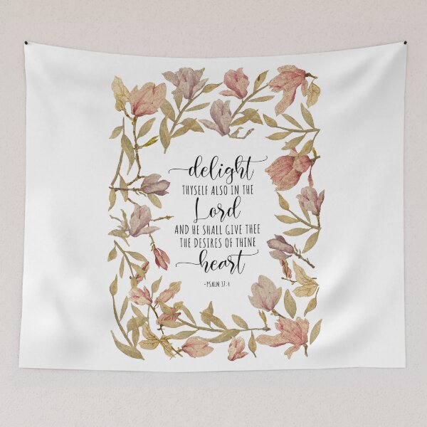 Item preview, Psalm 37:4 KJV - Delight thyself also in the Lord Floral designed and sold by amazingjoy.