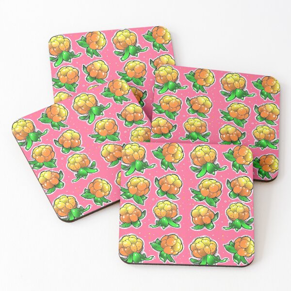 Item preview, Cloudberries pattern on pink background  designed and sold by weilertsen.