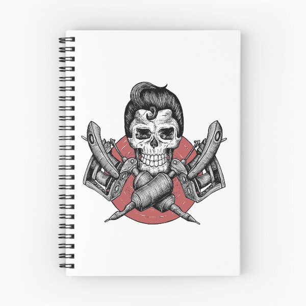 Item preview, skull with tattoo machine designed and sold by Goba Bali Studio.