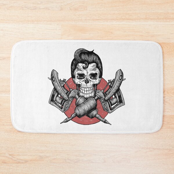 Item preview, skull with tattoo machine designed and sold by Goba Bali Studio.