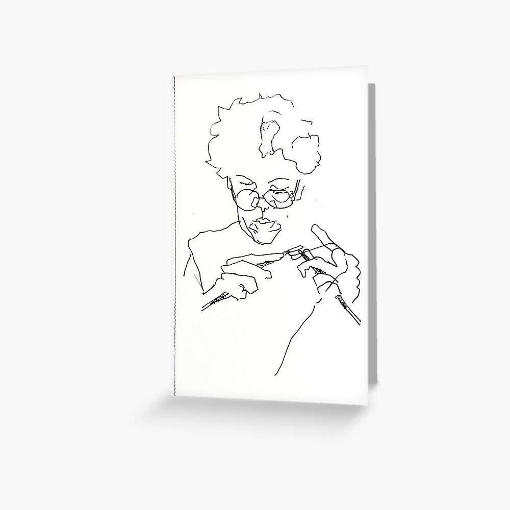 Knitting with concentration Greeting Card
