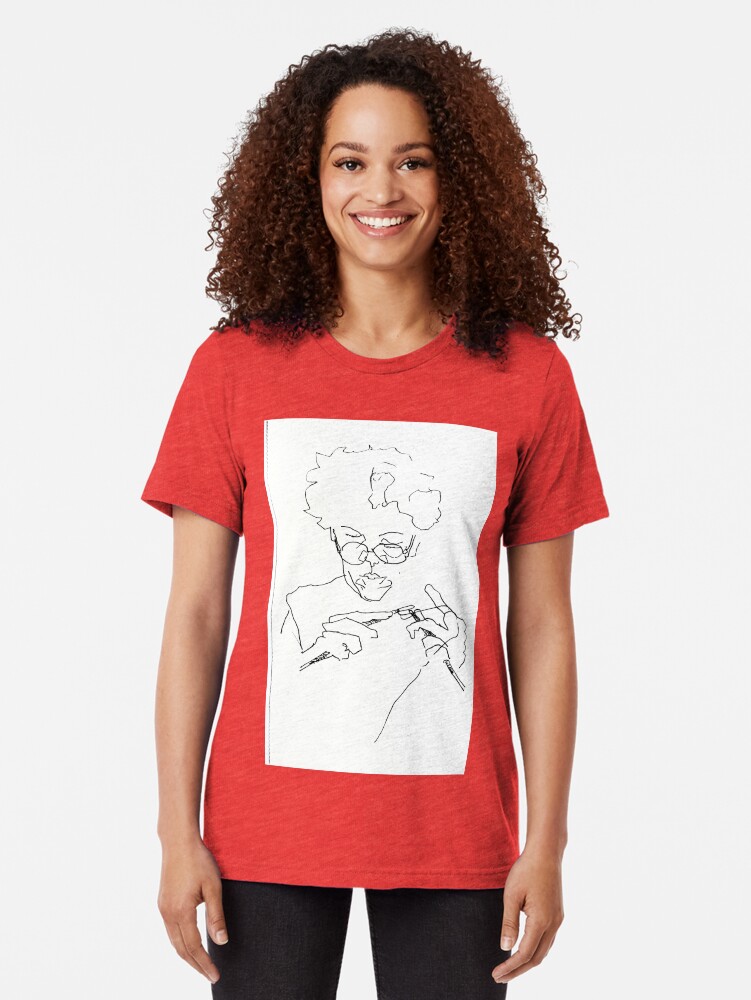 Alternate view of Knitting with concentration Tri-blend T-Shirt