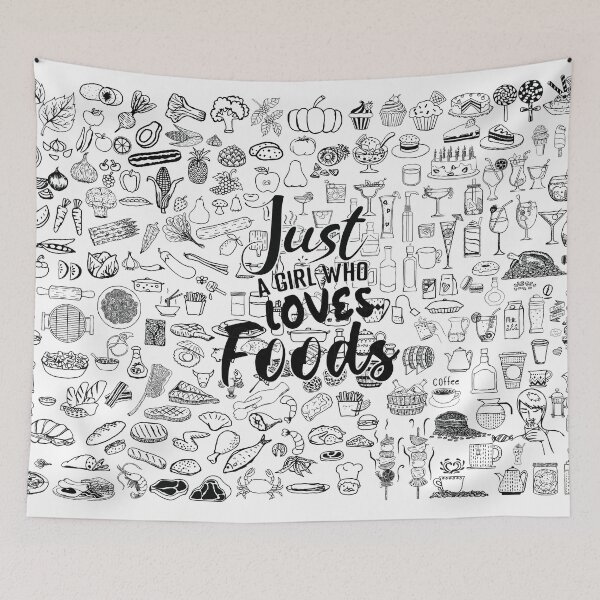 Item preview, Just a girl who loves foods pattern design for foodies & food lovers or girls designed and sold by Decconer.