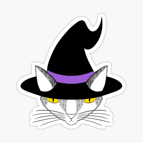 Graphic Witch Kitty in Nonbinary Colors Sticker