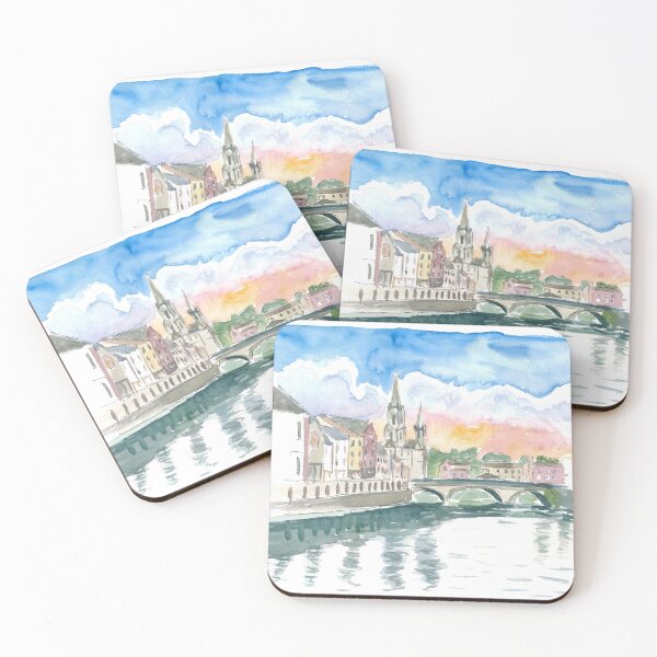 Item preview, Cork Cityview with River Lee and Bridge designed and sold by artshop77.