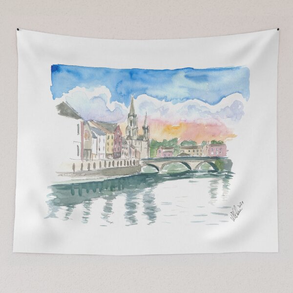 Item preview, Cork Cityview with River Lee and Bridge designed and sold by artshop77.