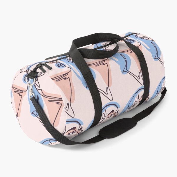 Woman Face In Abstract Continuous Line Art Duffle Bag