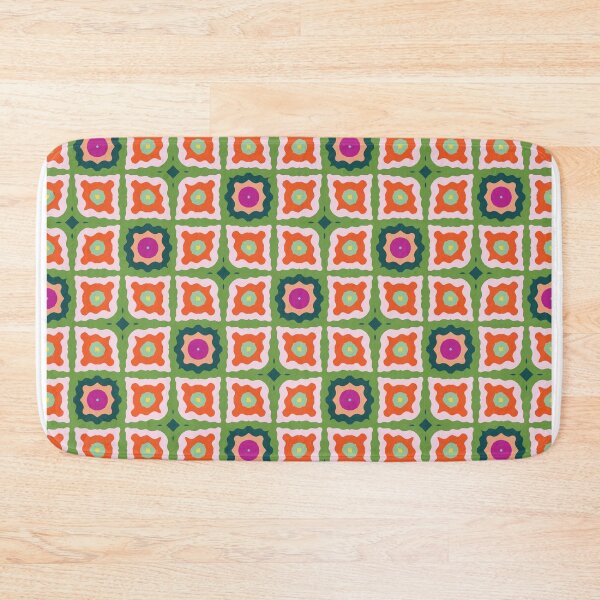 Item preview, Super Bright and Colorful Geometric Seamless Pattern in Pink, Blue, Green, Orange, and Purple designed and sold by cozycaroline.