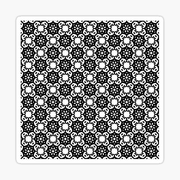 "Black and White Damask Tile" Sticker for Sale by Diana377 Redbubble