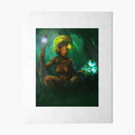 Vista previa del artículo con la obra «Dryad jugando con Wisps», diseñado y vendido por Gogocheapmango.