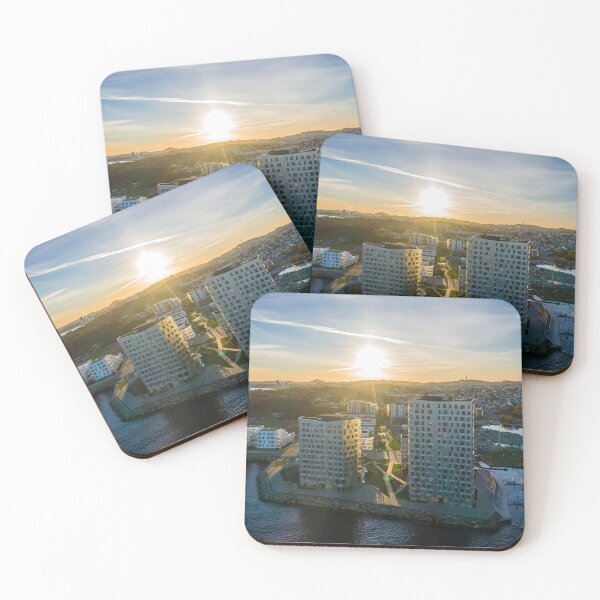 Item preview, Beautiful sunfall with modern buildings in Stavanger designed and sold by Trendy Merch 90.