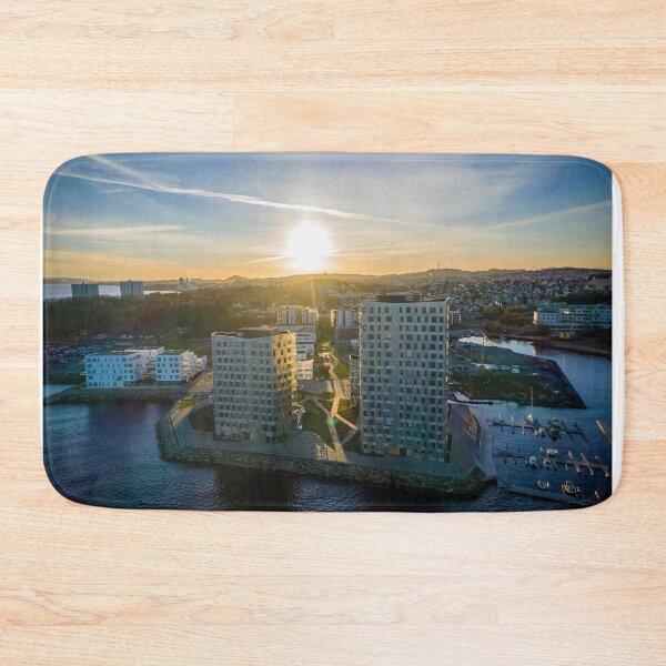 Item preview, Beautiful sunfall with modern buildings in Stavanger designed and sold by Trendy Merch 90.