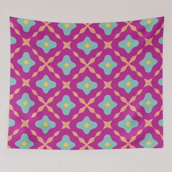 Artikelvorschau, Super Bright and Colorful Geometric Seamless Pattern in Pink, Blue, Green, Orange, and Purple entworfen und verkauft von cozycaroline.