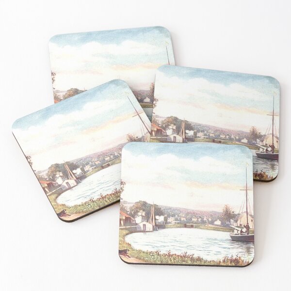 Item preview, Vintage Illustration of the Crinan Canal at Ardrishaig designed and sold by yourscotland.