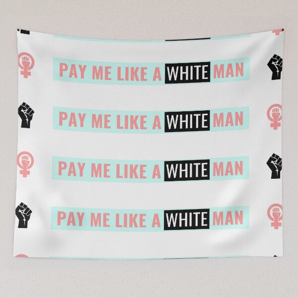 Item preview, Pay Me Like A White Man | Black Power and Feminist Fists | Pink and Blue designed and sold by NoirOwned.