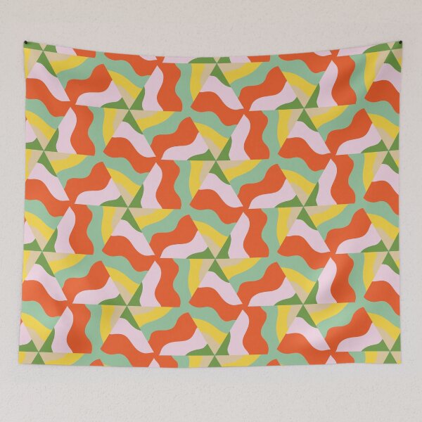 Item preview, Super Bright and Colorful Geometric Seamless Pattern in Pink, Blue, Green, Orange, and Purple designed and sold by cozycaroline.