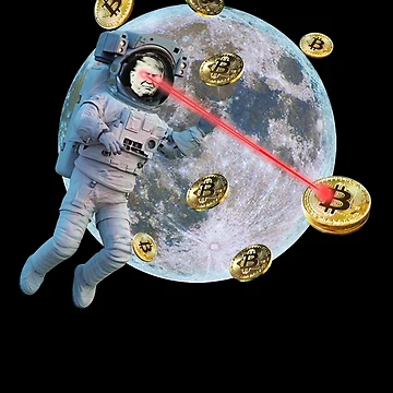 Imagen de la obra Laser Eyes Trump Astronaut HODL Crypto Bitcoin To The Moon Gear de DynamicDesign