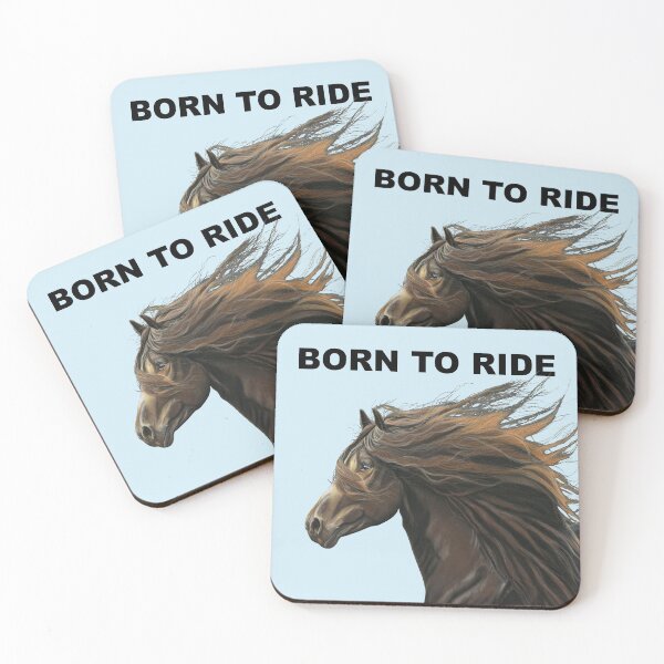 Item preview, Born to ride Beautiful Horse art blue background - Equestrian born to ride art - horse lover designed and sold by IslesArt.