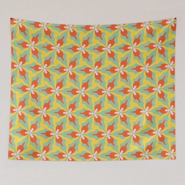 Artikelvorschau, Super Bright and Colorful Geometric Seamless Pattern in Green, White, Orange, and Pink entworfen und verkauft von cozycaroline.