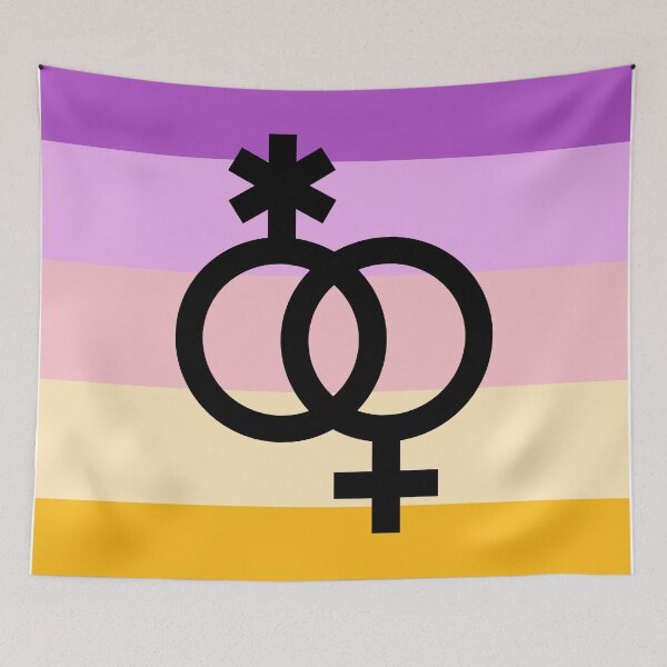 Item preview, nblw, interlocking symbols over trixic flag designed and sold by Skyler Orion X.