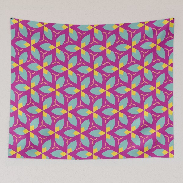 Artikelvorschau, Super Bright and Colorful Geometric Seamless Pattern in Green, White, Orange, and Pink entworfen und verkauft von cozycaroline.